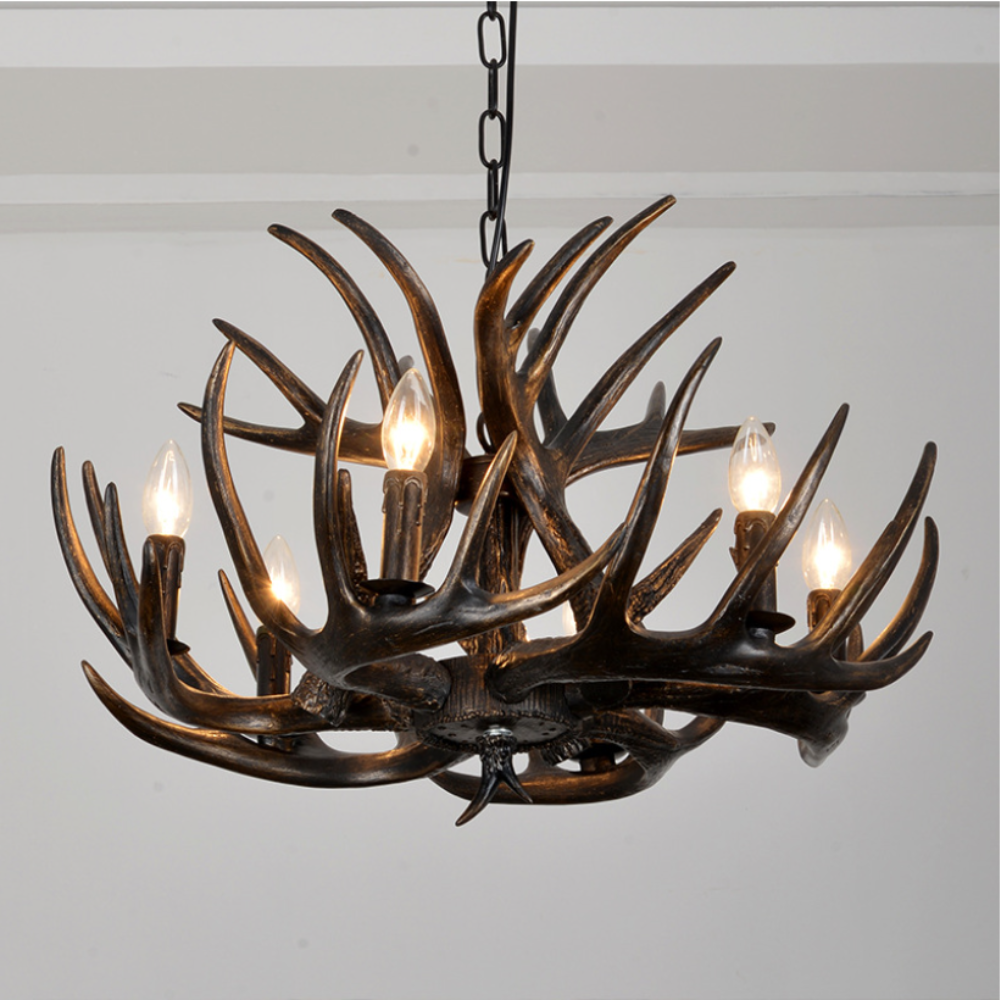 Silva antler pendant light, rustic ceiling fixture