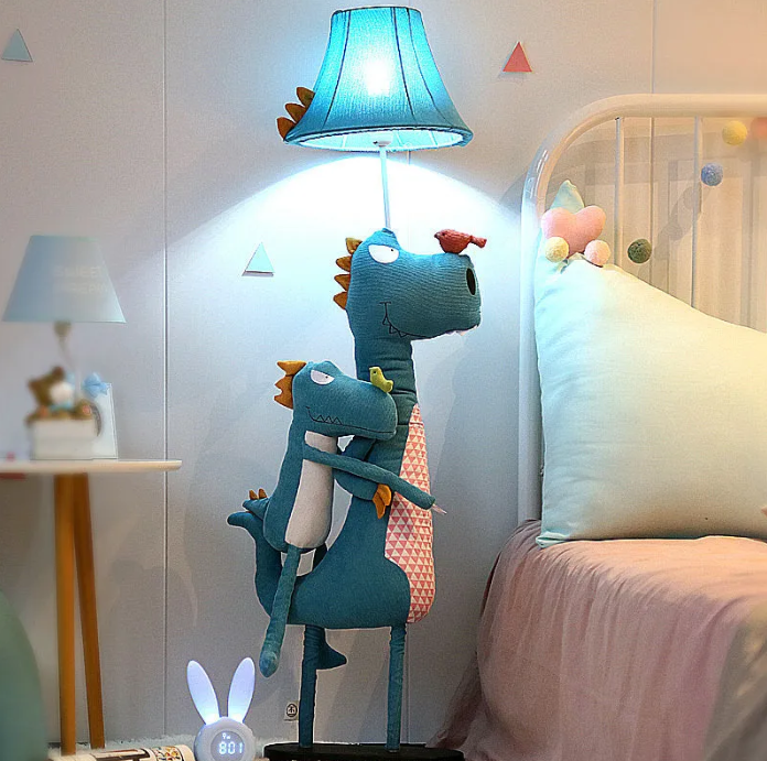 Minori Modern Dinosaur Metal/Fabric Floor Lamp