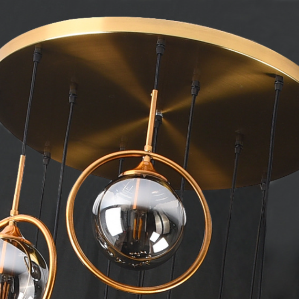 Hailie Modern Chandelier, gold and glass lighting