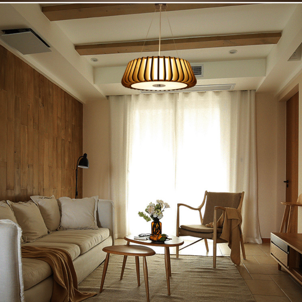 Ozawa Bamboo Pendant Light in Modern Living Room