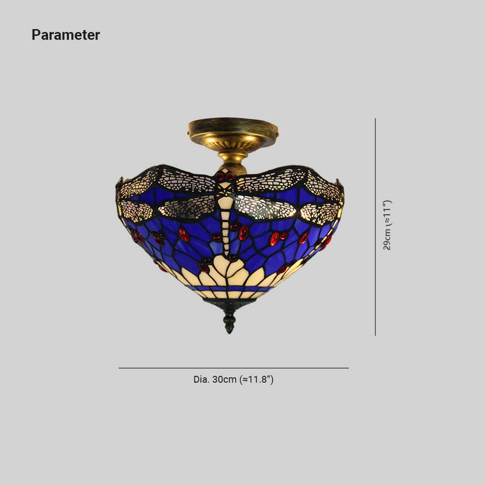Eryn Blue Dragonfly Ceiling Light - Vintage Design