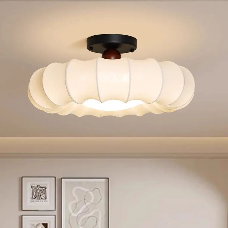 Renée Nordic Grey Beige Ceiling Light Metal Wood Fabric Dining Room  Bedroom