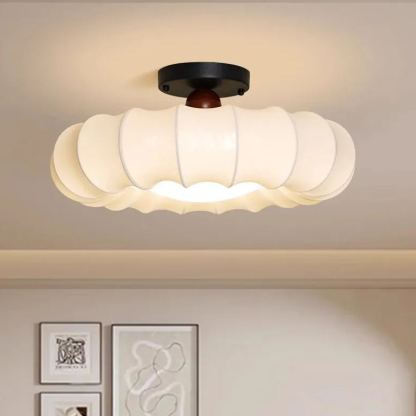 Renée Nordic Grey Beige Ceiling Light Metal Wood Fabric Dining Room  Bedroom
