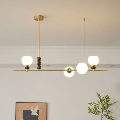 Edge Vintage Metal Wood Glass Pendant Light Dining Room Bedroom