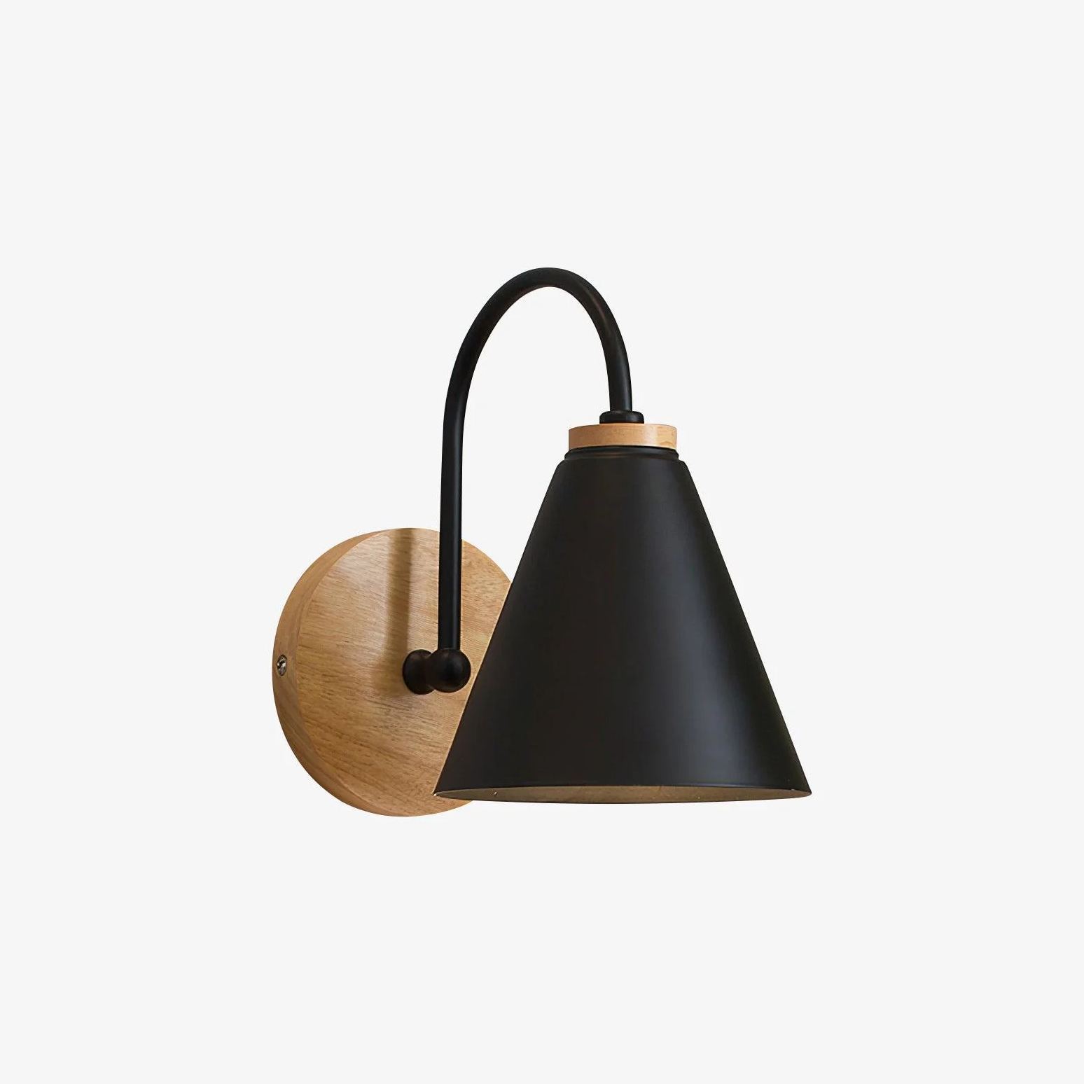 Ozawa Minimalism White Metal Wood Wall Lamp Dining Room Bedroom