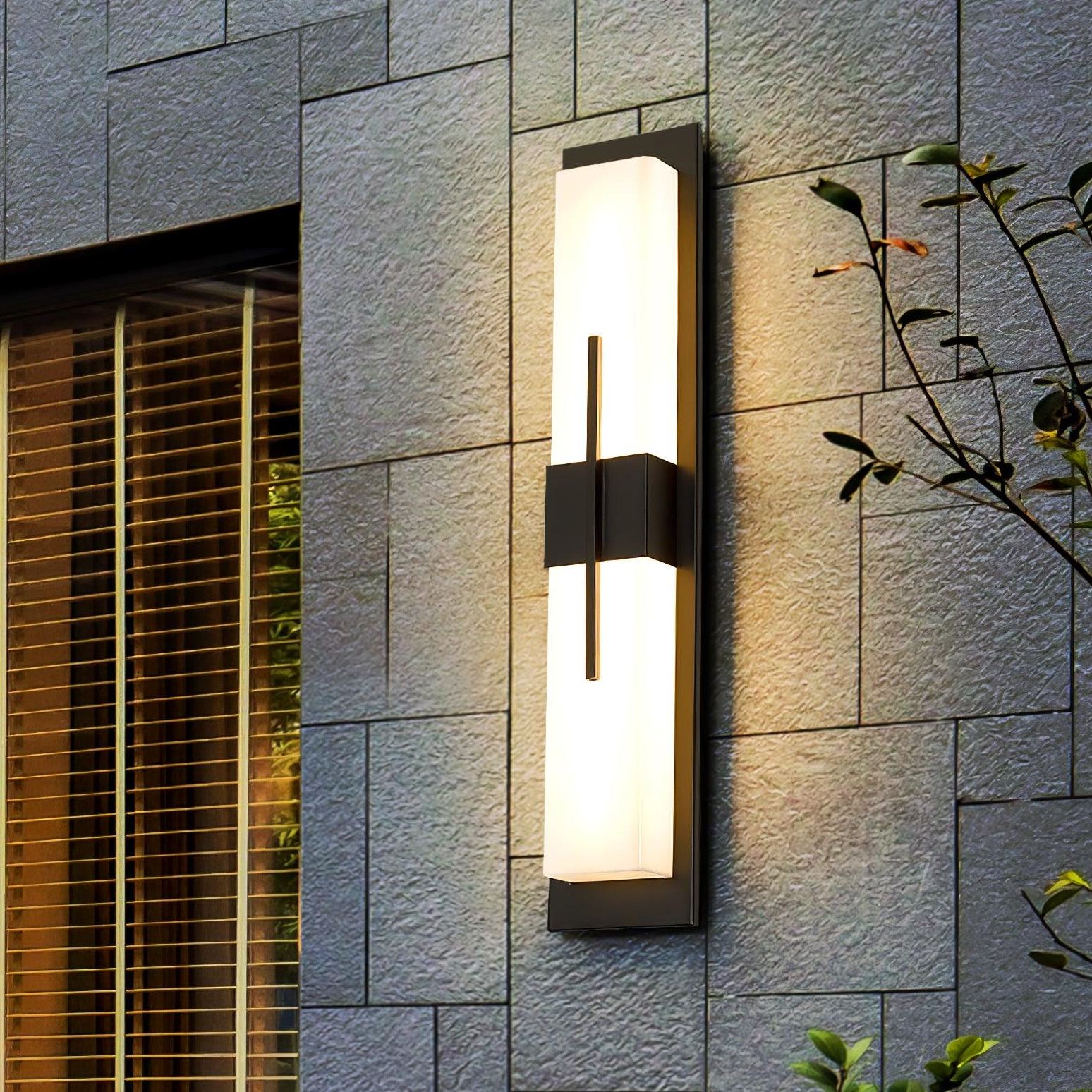 Edge Modern Acrylic Black White Wall Light Waterproof Garden Park