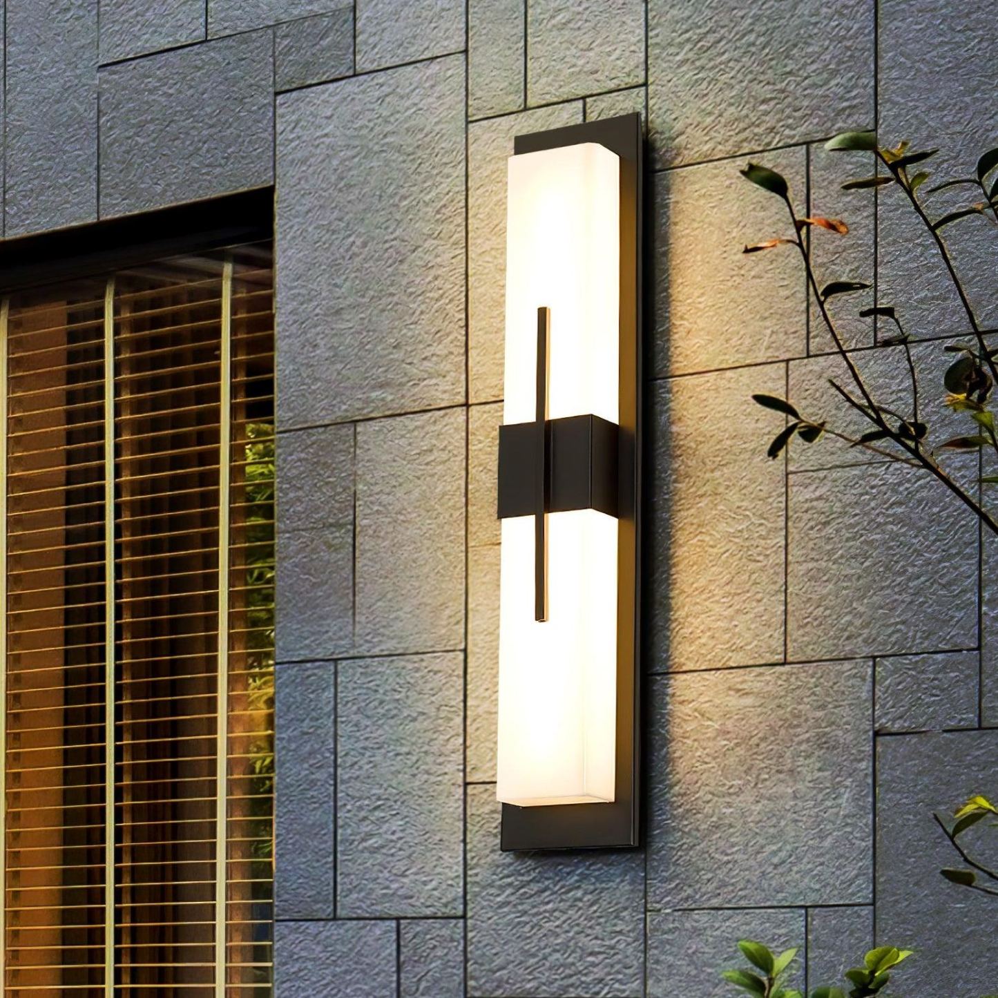 Edge Modern Acrylic Black White Wall Light Waterproof Garden Park