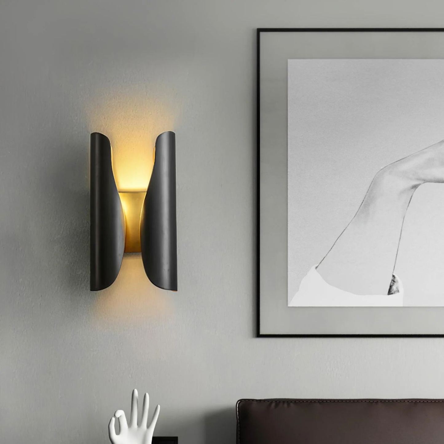 Orr Industrial Brass Metal Wall Lamp Dining Room Bedroom Living Room