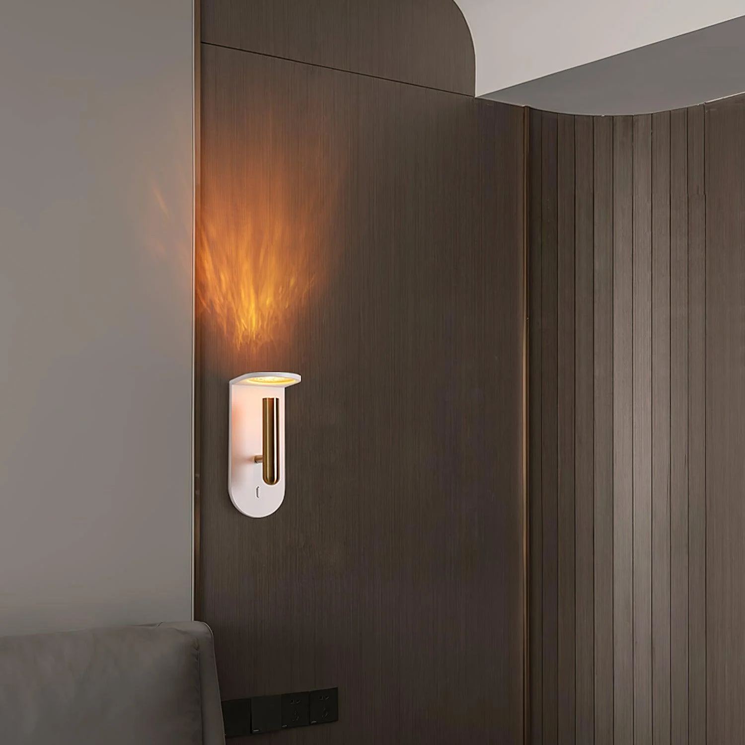 Edge Minimalism Acrylic Metal Black White Wall Lamp Dining Room Bedroom