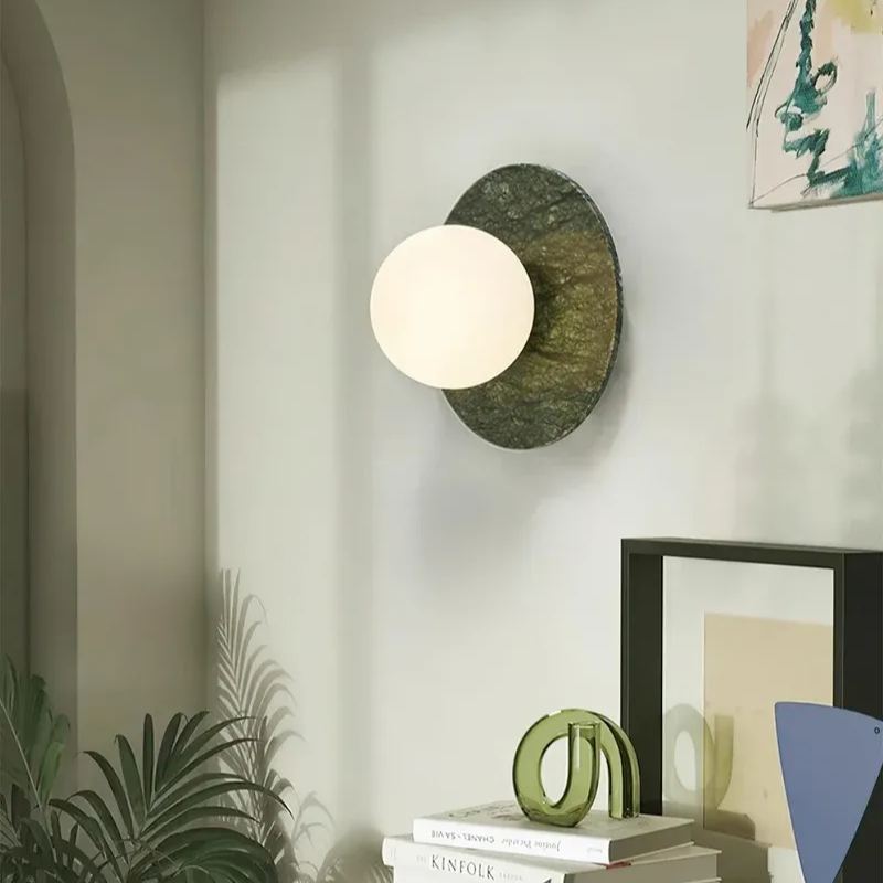 Jade Minimalist Globe Marble Wall Lamp