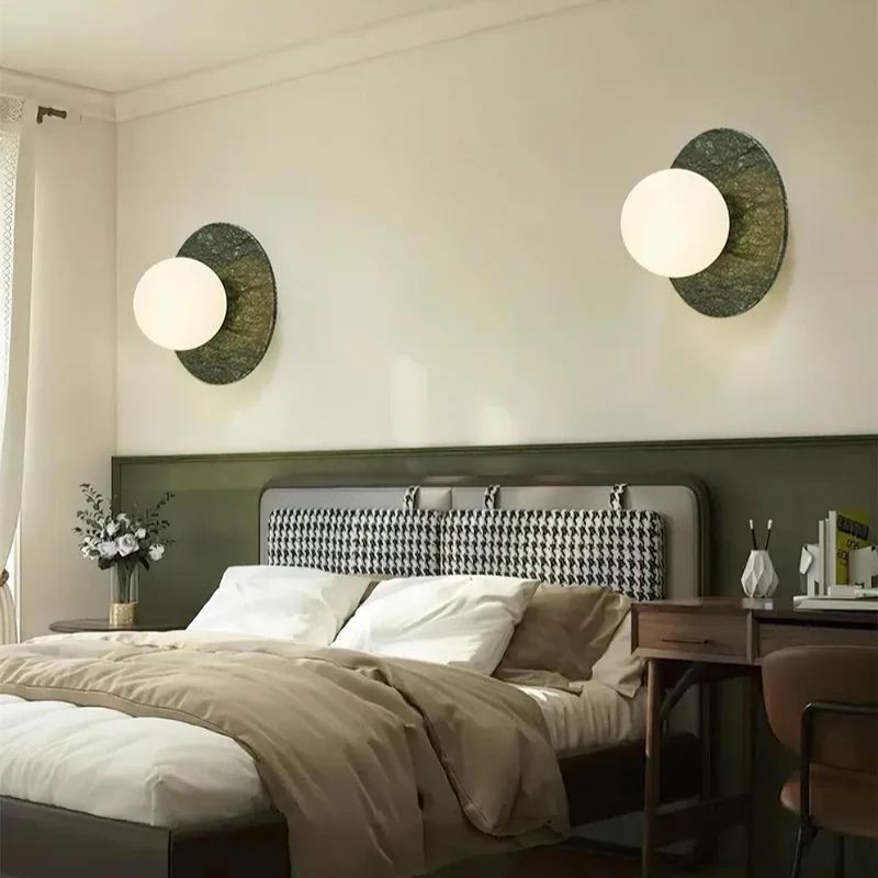 Jade Minimalist Globe Marble Wall Lamp
