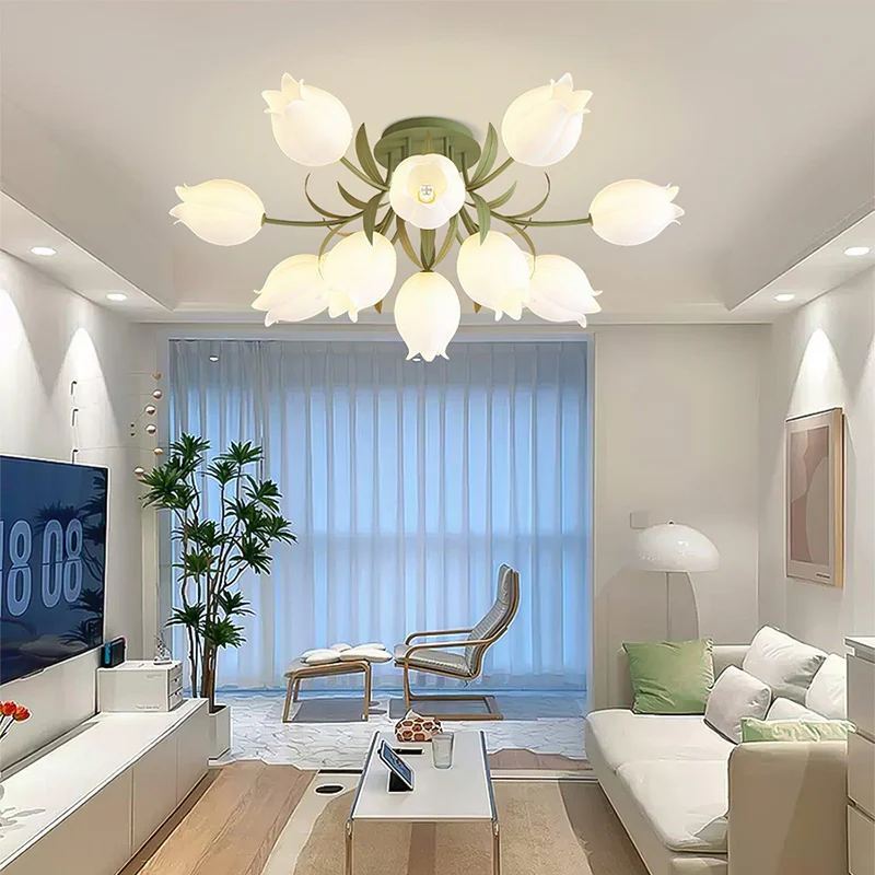 Lily Natural Flower Flush Mount Ceiling Light