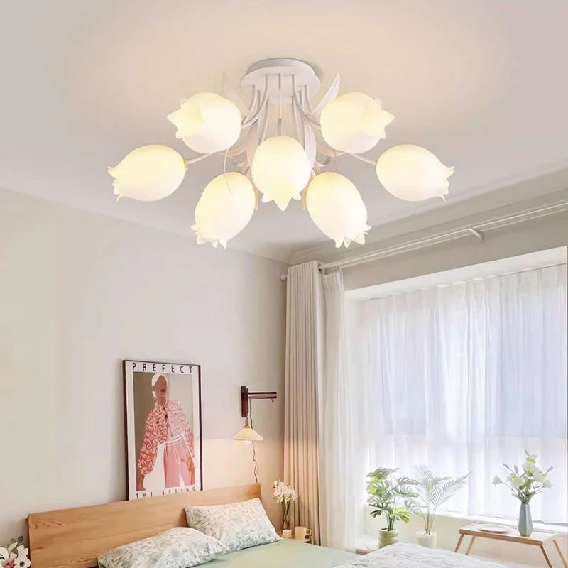 Lily Natural Flower Flush Mount Ceiling Light