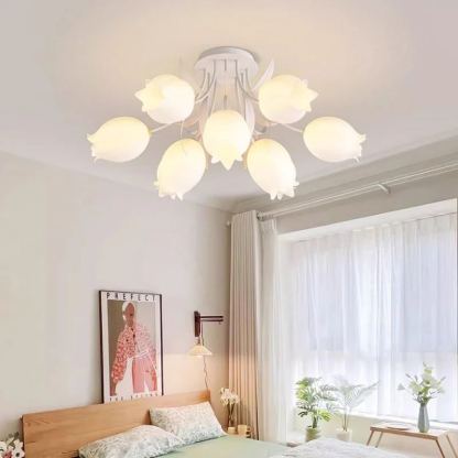 Lily Natural Flower Flush Mount Ceiling Light