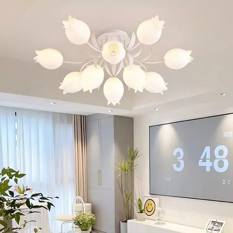 Lily Natural Flower Flush Mount Ceiling Light