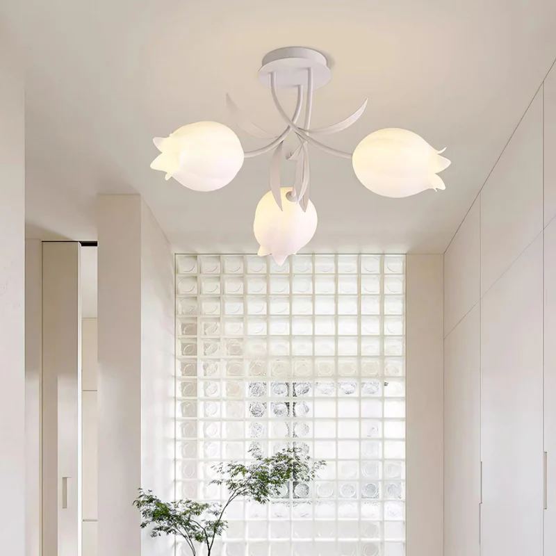 Lily Natural Flower Flush Mount Ceiling Light