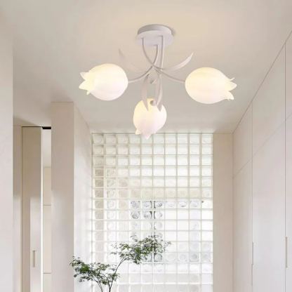 Lily Natural Flower Flush Mount Ceiling Light