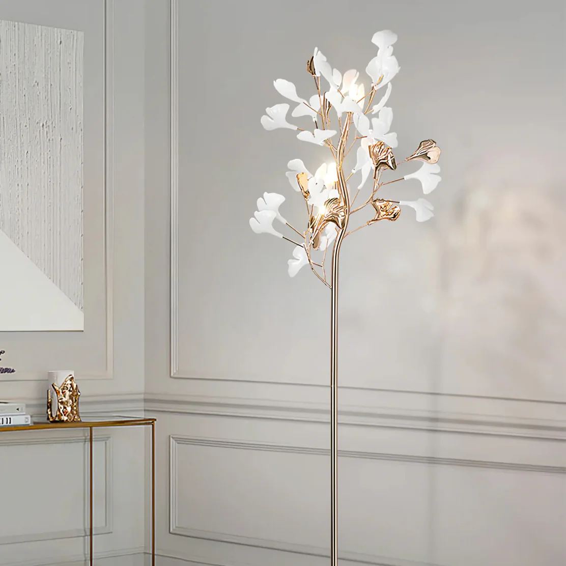 Olivia Gingko Ceramics Floor Lamp
