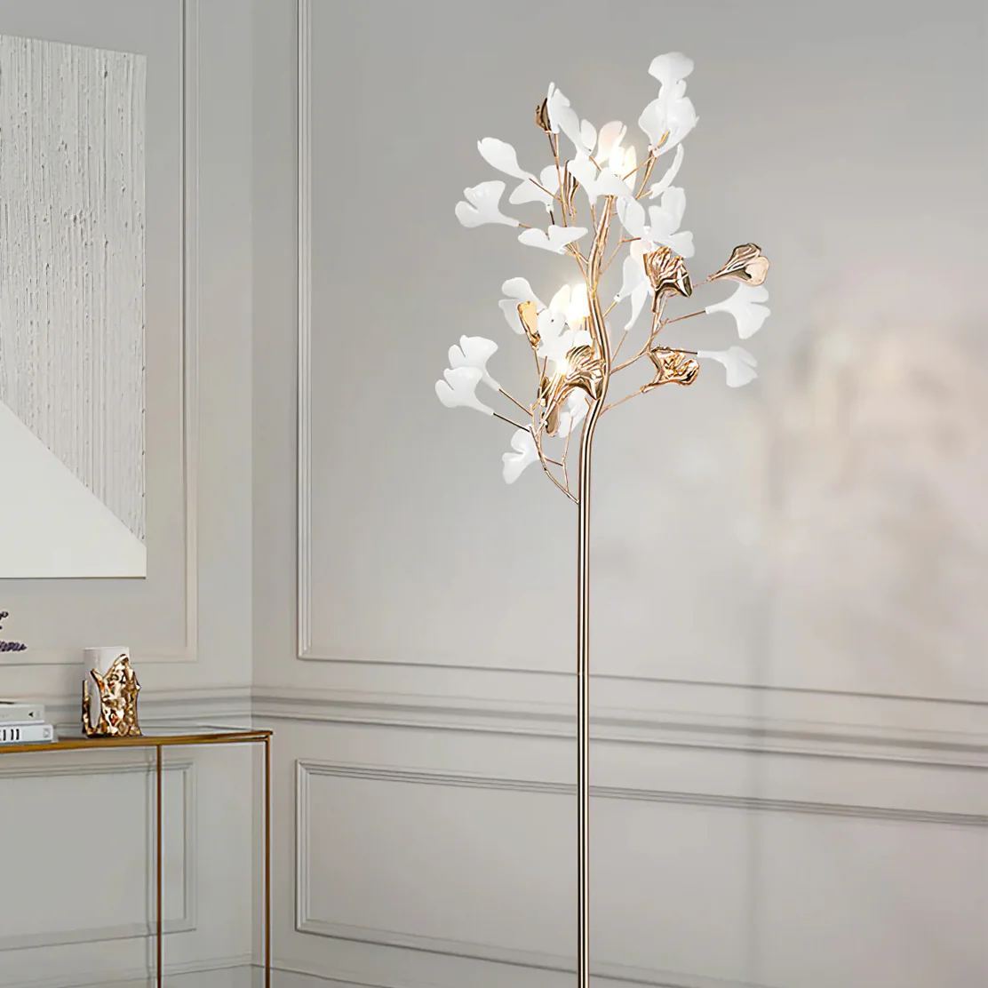 Olivia Gingko Ceramics Floor Lamp
