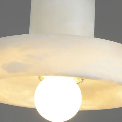 Ozawa Modern Round Resin Pendant Light, illuminated bulb