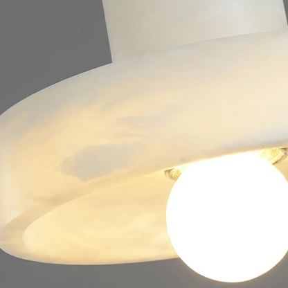 Ozawa Modern Resin Pendant Light with illuminated bulb