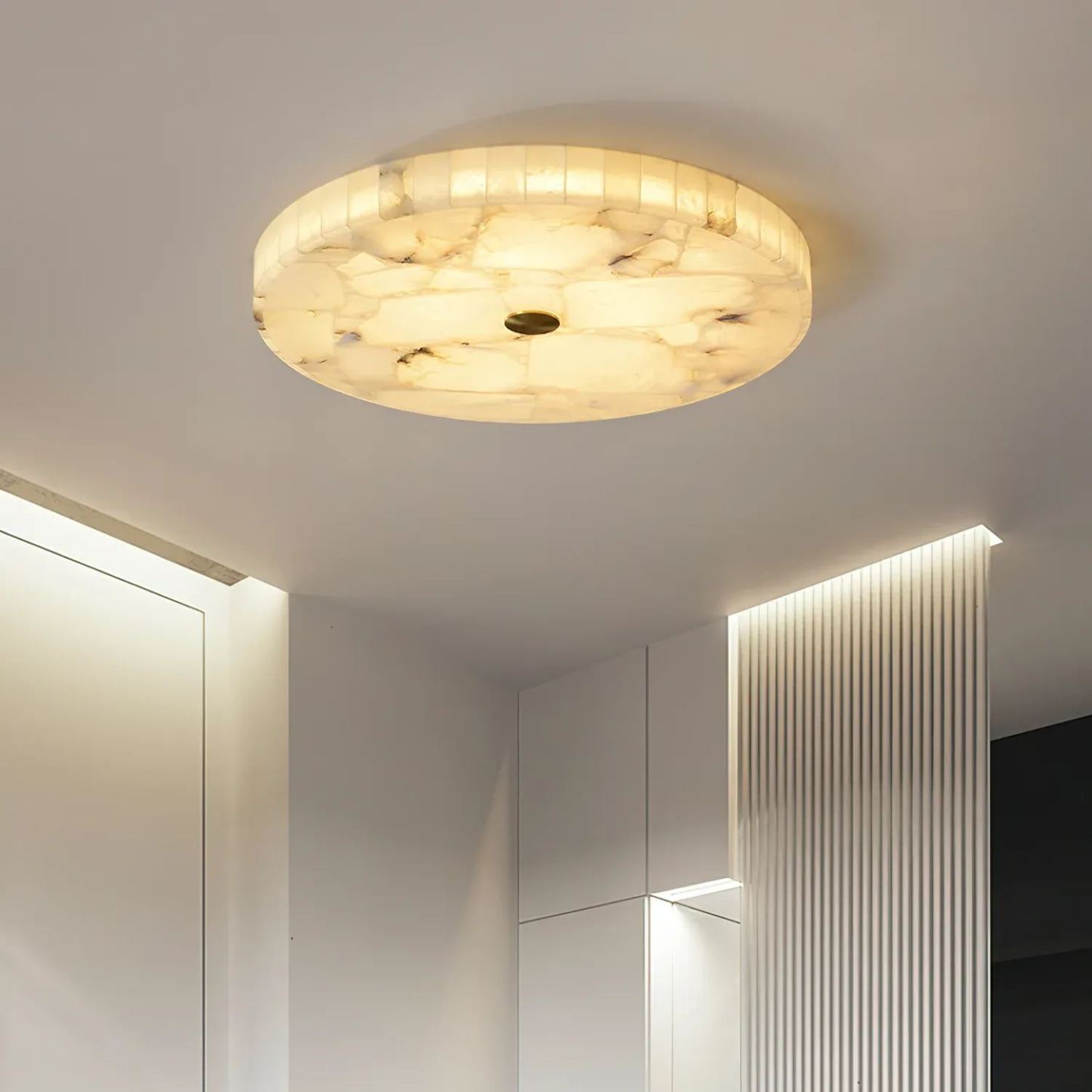 Modern Round Ceiling Lamp in a minimalist interior.
