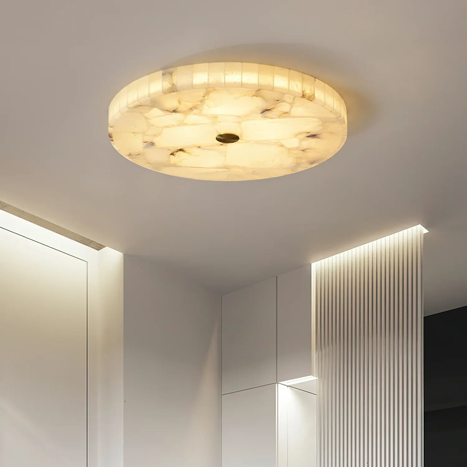 Modern Round Ceiling Lamp in a minimalist interior.