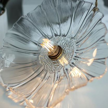 Elegant flower-shaped glass pendant light for dining room