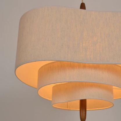 Modern fabric pendant light fixture detail