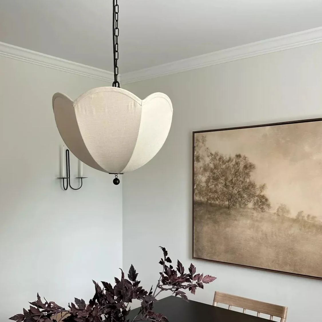 Dining room with pendant light, modern home decor