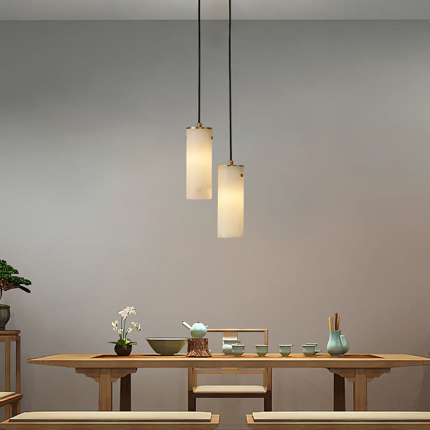 Ozawa Pendant Light above dining table