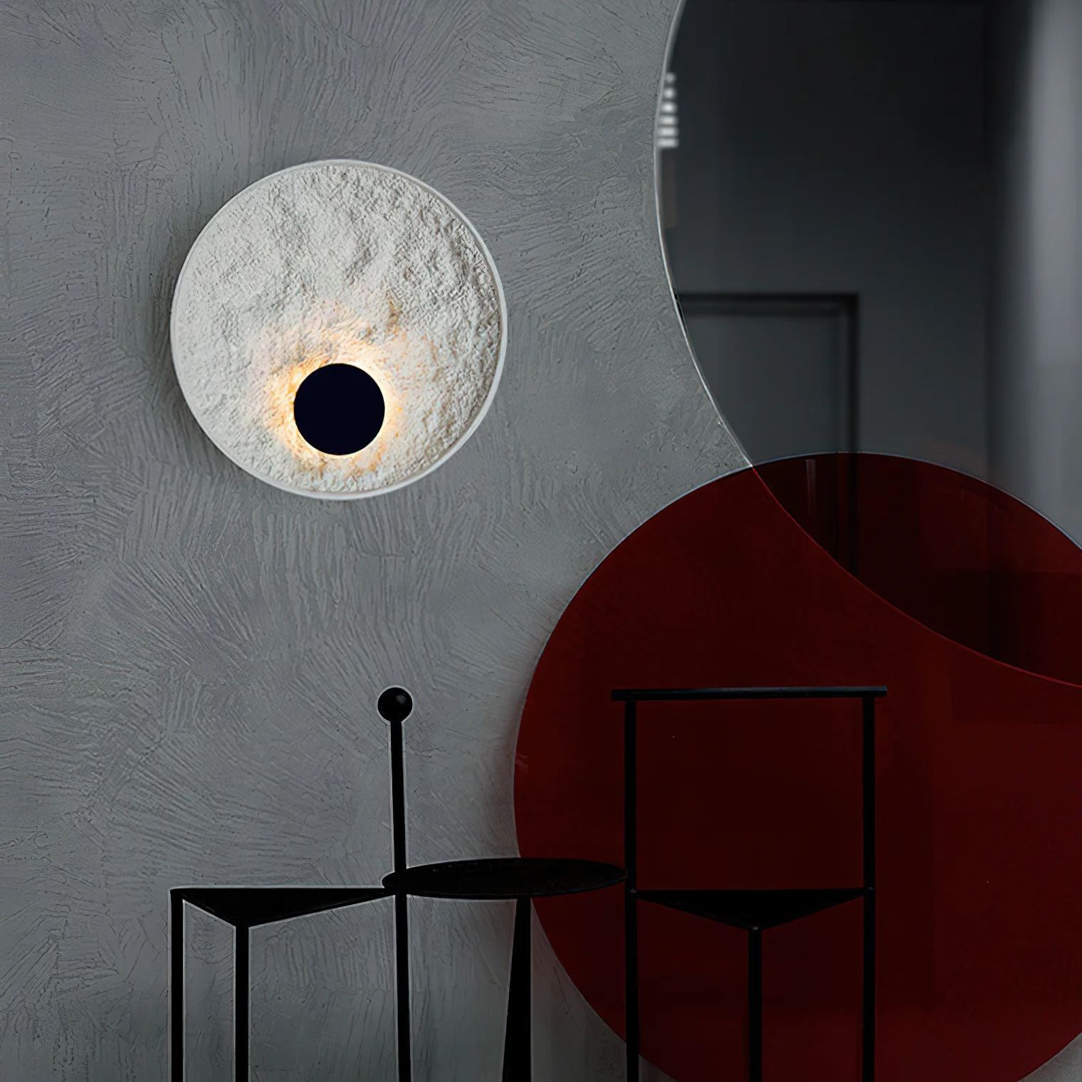 Modern resin wall lamp with interior decor