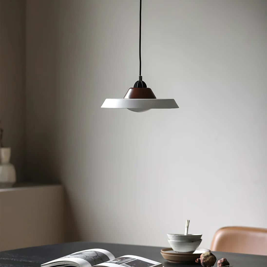 Valentina Pendant Light over dining table setting with decor