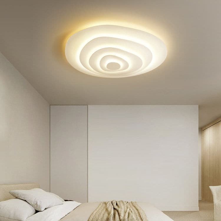 Bedroom with Quinn ripple ceiling light fixture