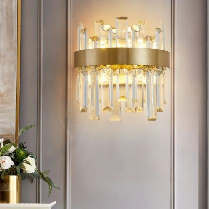 Herbert Crystal and Metal Wall Lamp, Bedroom/Dining Room Lighting