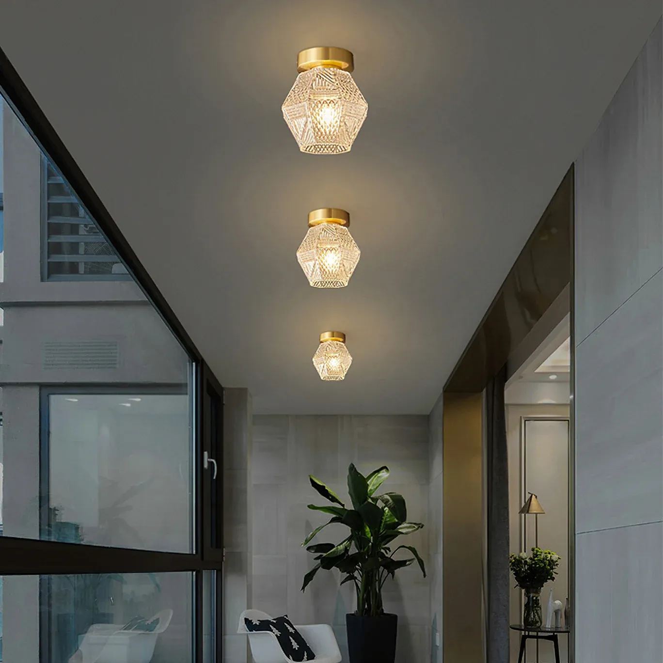 Alessio Vintage Luxury Glass Ceiling Light Shades Bedroom Hallway