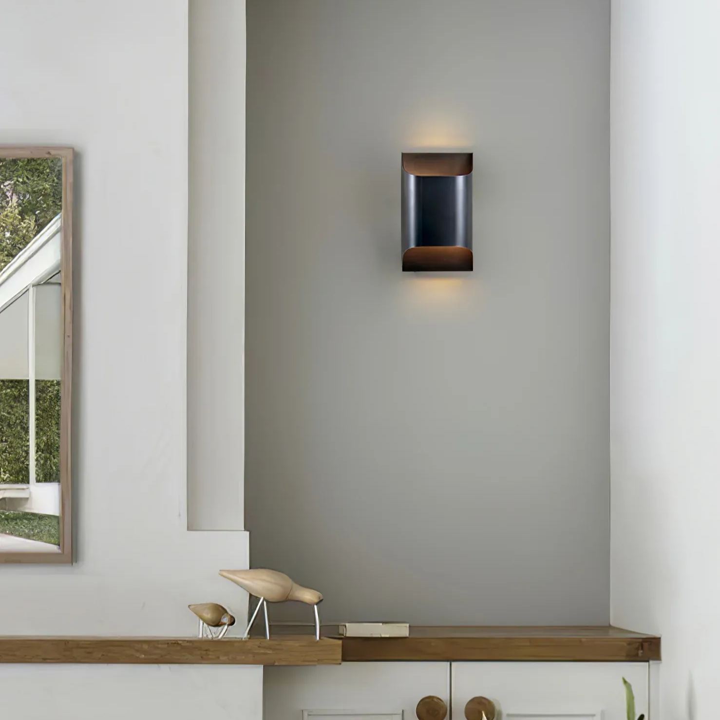 Orr Vintage Industrial Square Metal Wall Light Hallway Bathroom Bedroom