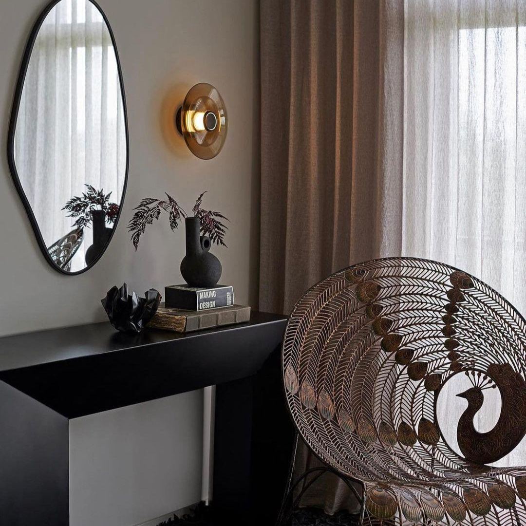 Hailie Vintage Round Glass Wall Light Shades Bedroom Hallway Kitchen