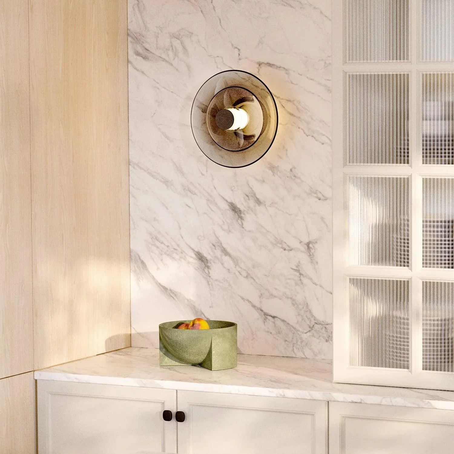 Hailie Vintage Round Glass Wall Light Shades Bedroom Hallway Kitchen