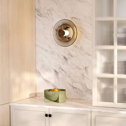 Hailie Vintage Round Glass Wall Light Shades Bedroom Hallway Kitchen