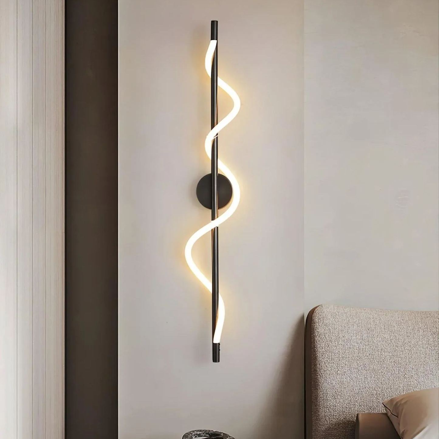 Valentina Modern Flexible Curve Metal Wall Light Living Room Bedroom