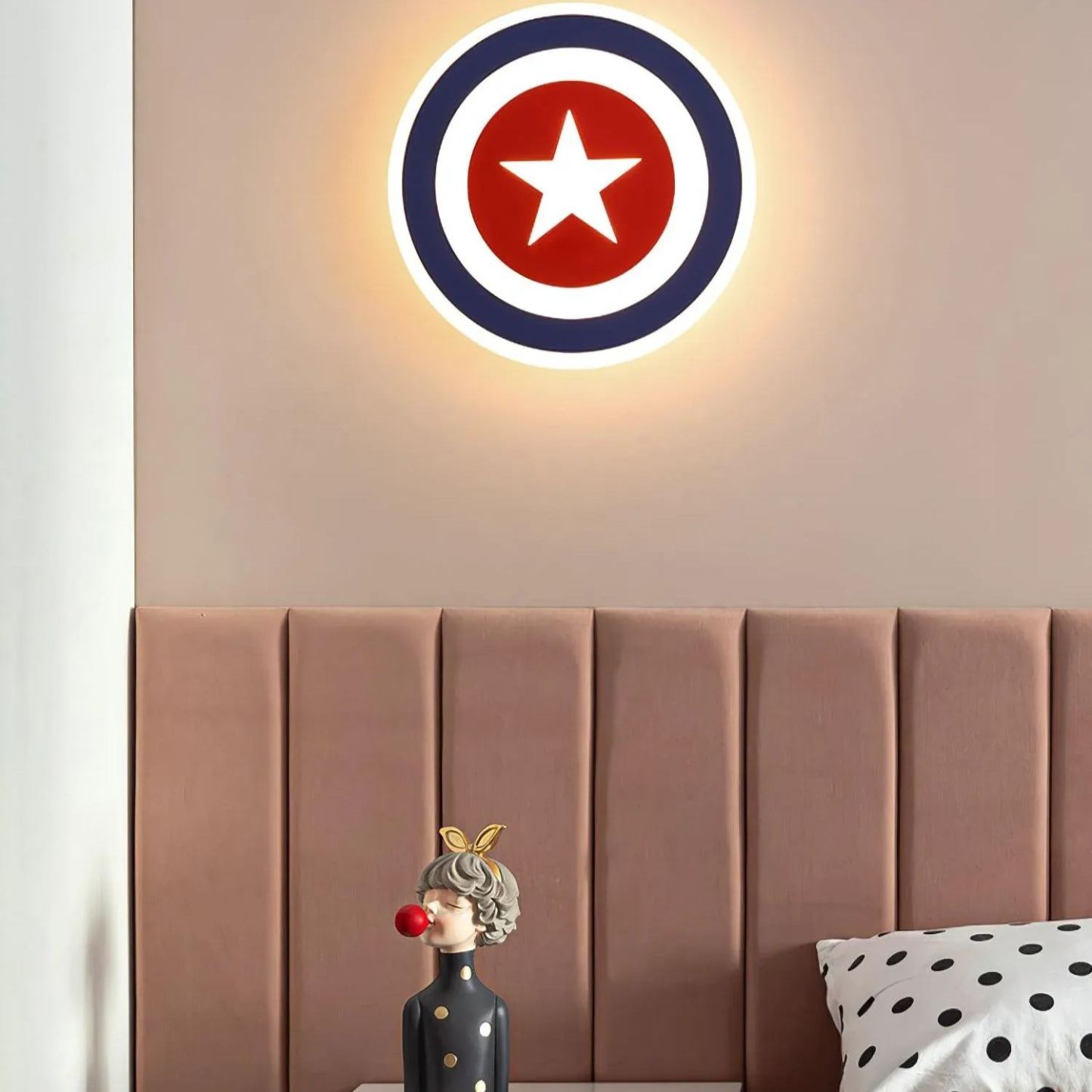 Edge Unusual Captain Red Blue Acrylic Metal Wall Lamp Dining Room Bedroom