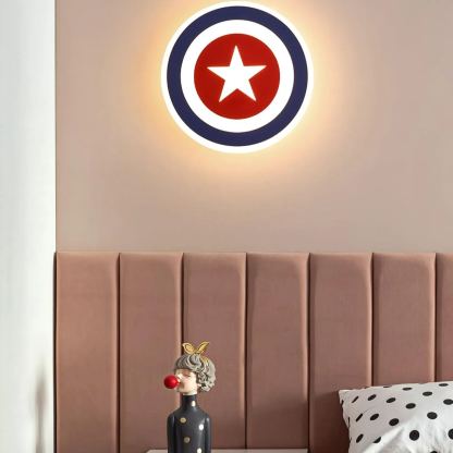 Edge Unusual Captain Red Blue Acrylic Metal Wall Lamp Dining Room Bedroom
