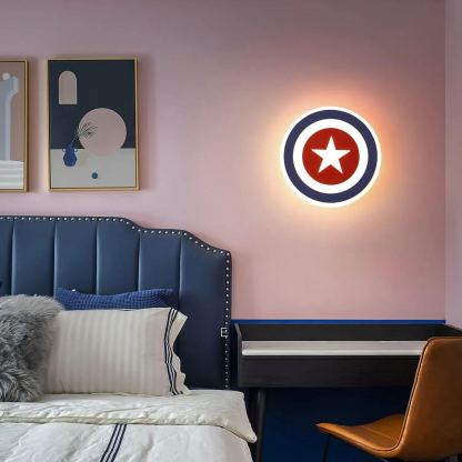 Edge Unusual Captain Red Blue Acrylic Metal Wall Lamp Dining Room Bedroom