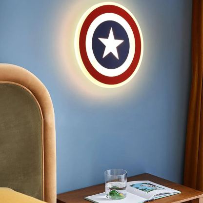 Edge Unusual Captain Red Blue Acrylic Metal Wall Lamp Dining Room Bedroom