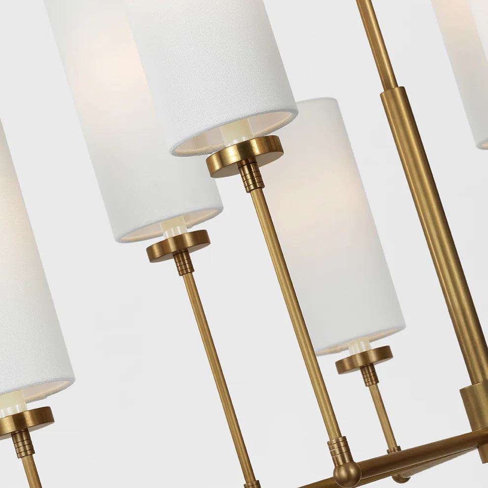 Alessio Modern Classical Brass Fabric Chandelier Shades Living Dining Room
