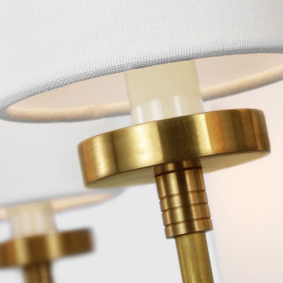 Alessio Modern Classical Brass Fabric Chandelier Shades Living Dining Room