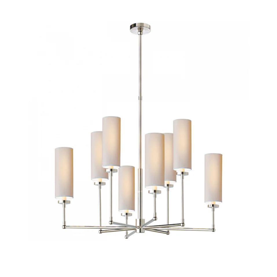 Alessio Modern Classical Brass Fabric Chandelier Shades Living Dining Room