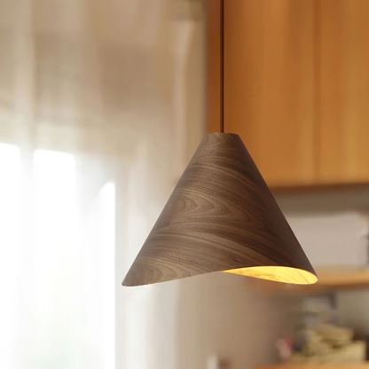 Muto Modern Conica Wood Pendant Light Dining Room Kitchen Island