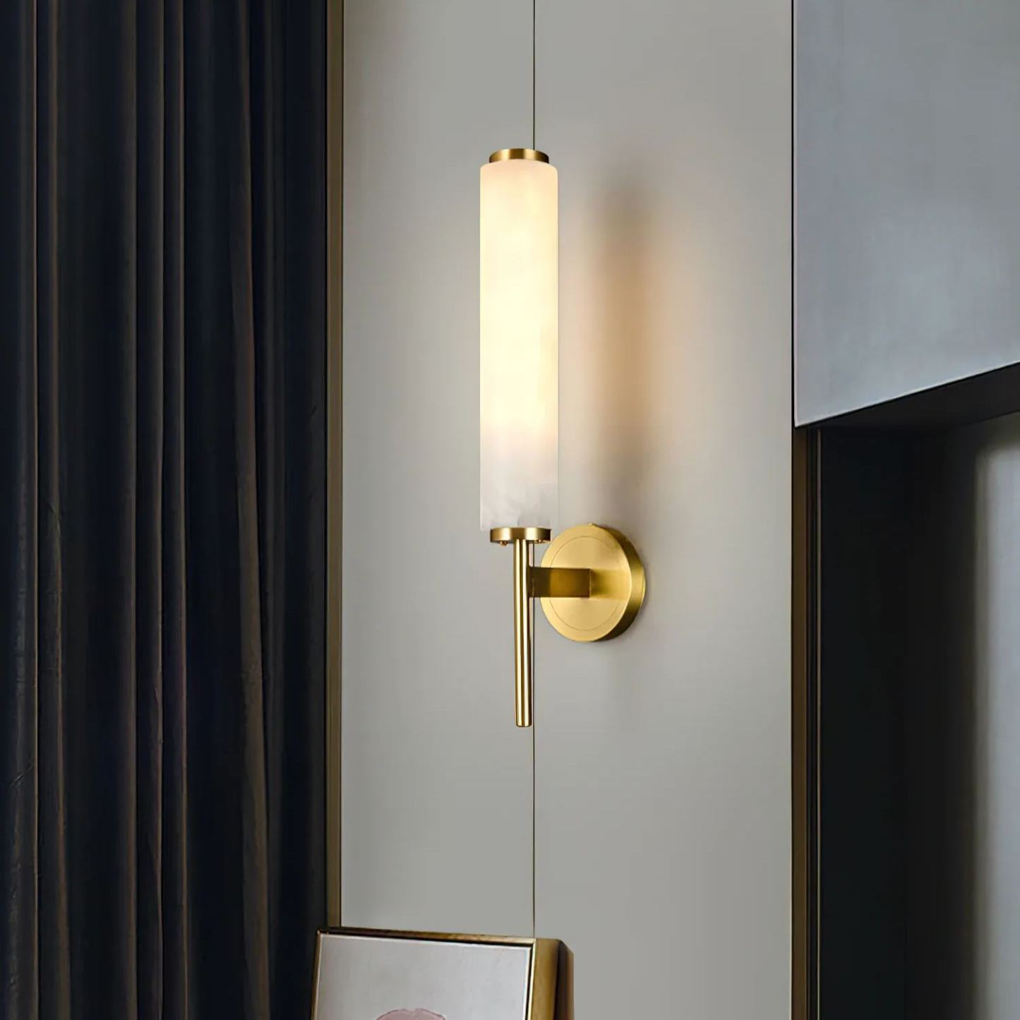 Jade Modern Unusual Alabaster Wall Light Bedroom Living Room Hallway | Las Sola